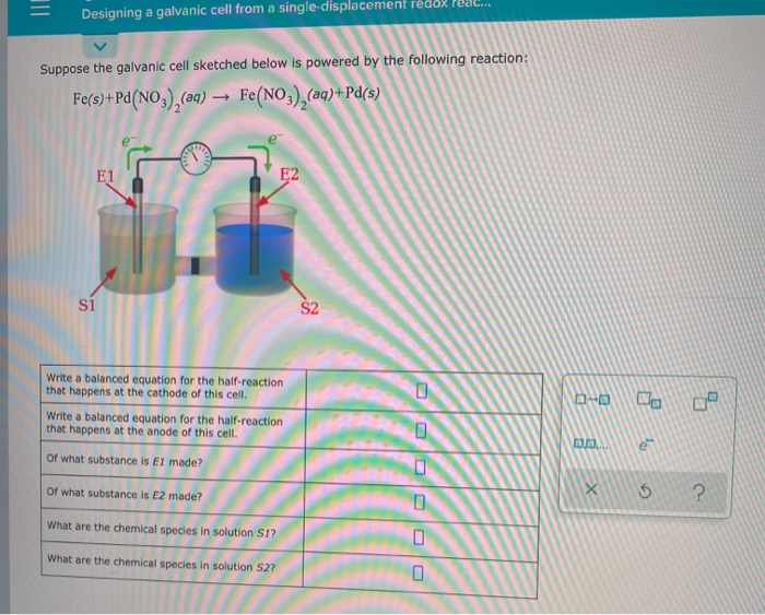 Solved - Designing a galvanic cell from a | Chegg.com