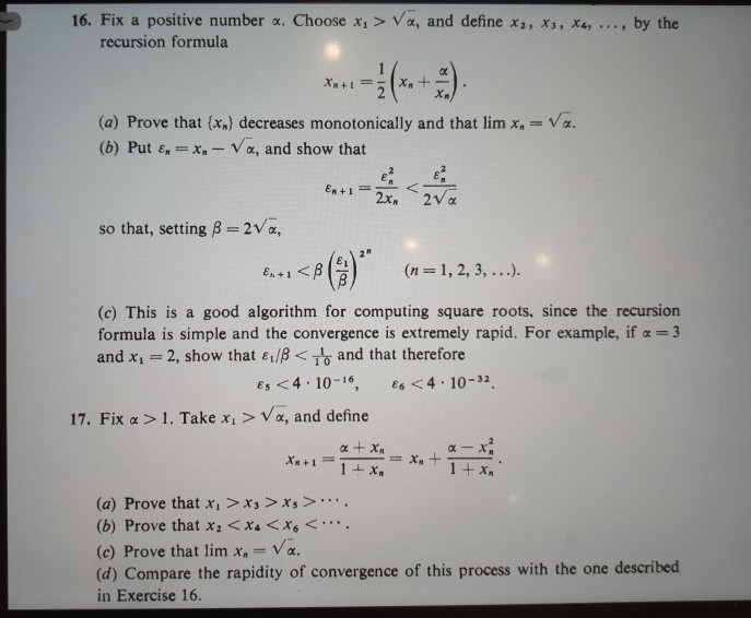 Solved 16 Fix A Positive Number A Choose X Va And D Chegg Com