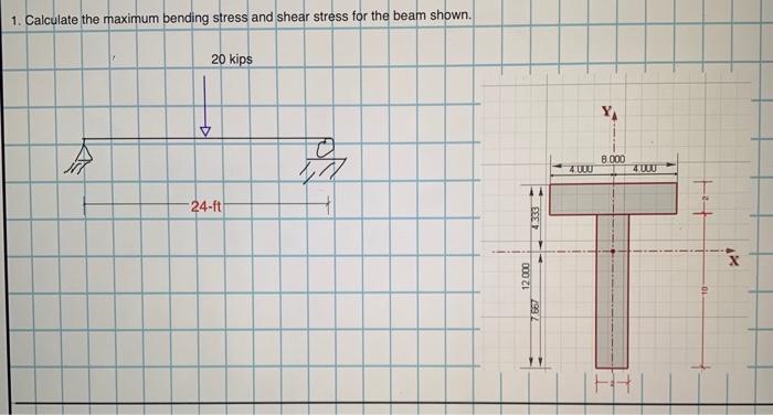 Solved Calculate the maximum bending stress and shear stress | Chegg.com
