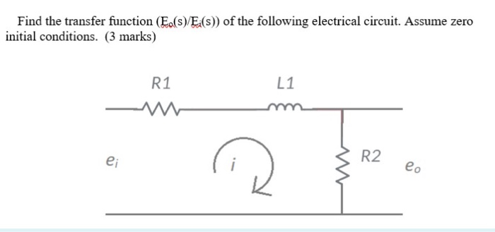Solved Find the transfer function (E.(S)/E:(s)) of the | Chegg.com