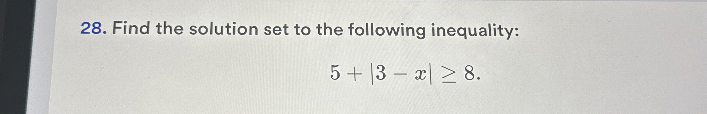 Solved Find the solution set to the following | Chegg.com
