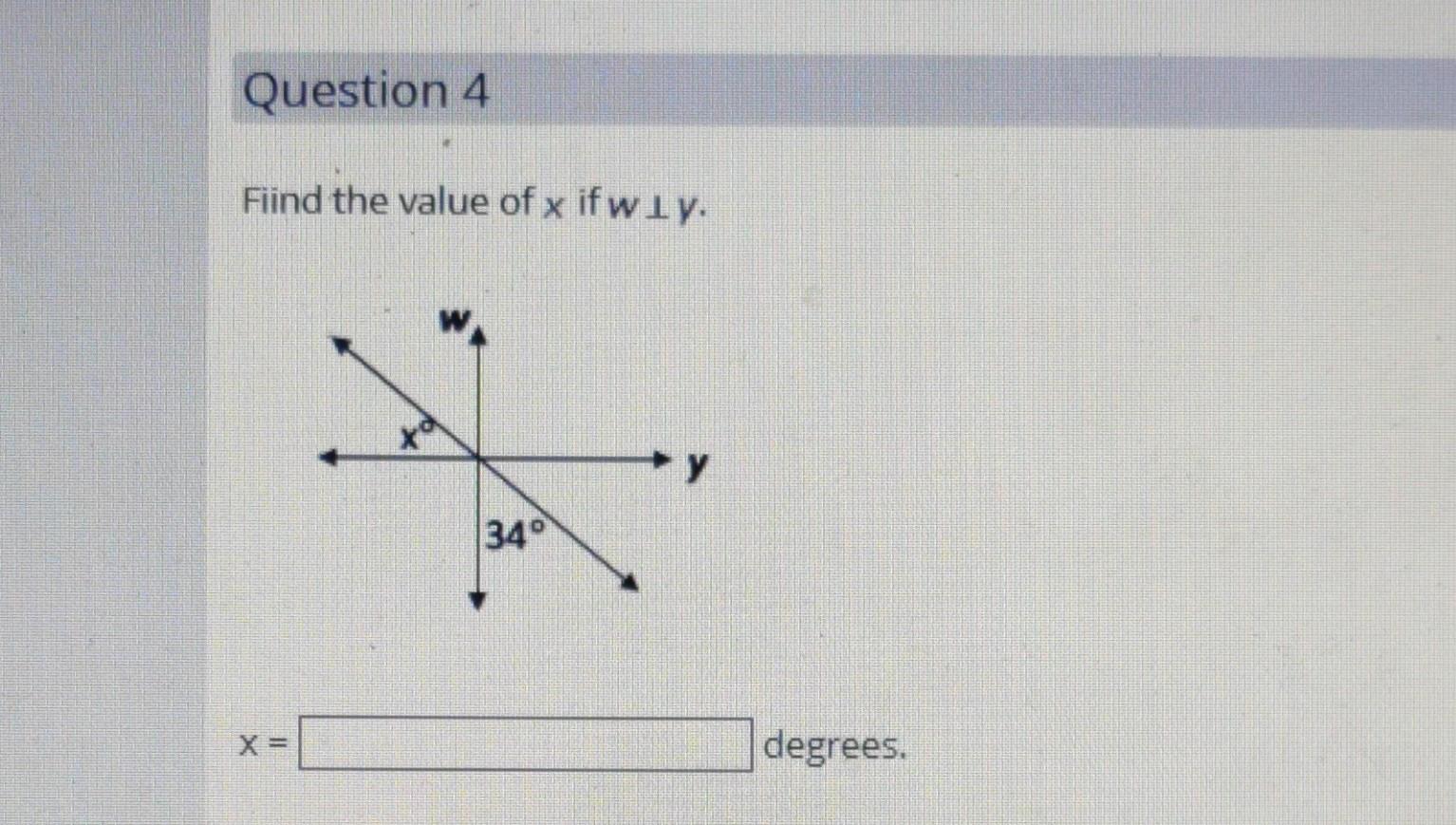 Solved Find the value of x if w⊥y.Write the statement in | Chegg.com