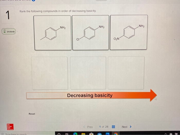 Decreasing Basicity Examples Solved Rank the following compounds in order of decreasing | Chegg.com