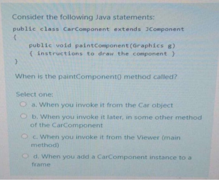 Solved Consider the following Java statements: public class | Chegg.com