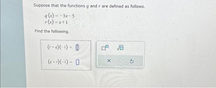 Solved Suppose that the functions q and r are defined as | Chegg.com