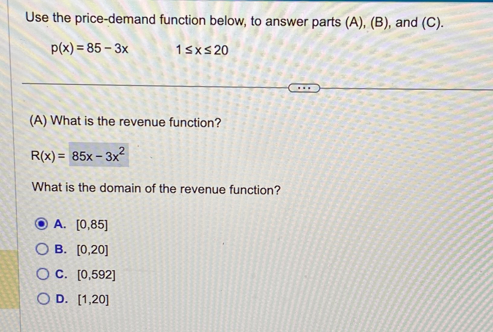 Solved Use the price-demand function below, to answer parts | Chegg.com