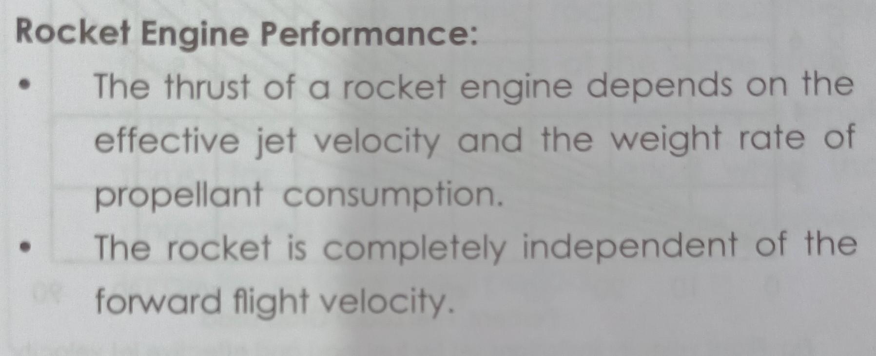 Solved . Rocket Engine Performance: The thrust of a rocket | Chegg.com