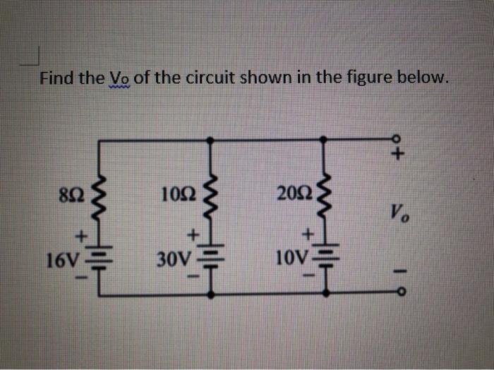 Solved Find the Vo of the circuit shown in the figure below. | Chegg.com