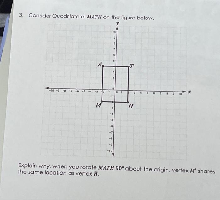 Solved 3. Consider Quadrilateral MATH On The Figure Below. Y | Chegg.com