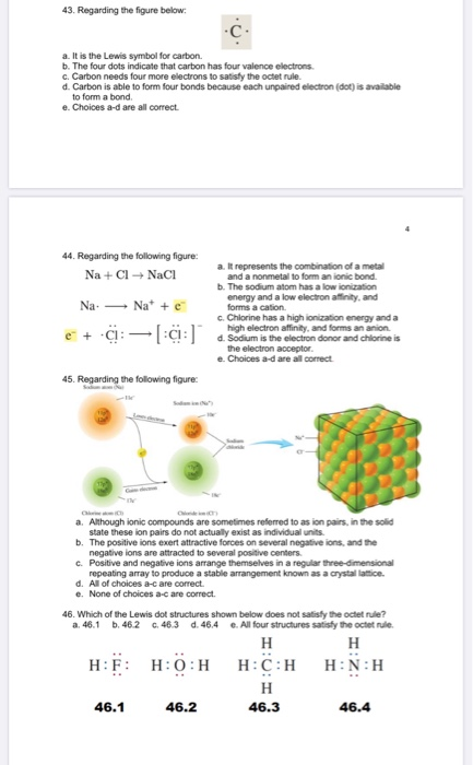 Solved 43. Regarding The Figure Below: A. It Is The Lewis 