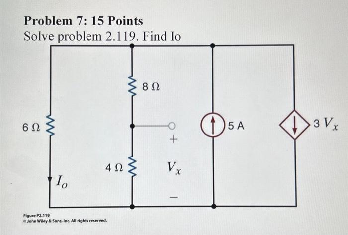 Solved Problem 7: 15 Points W John wuey e sons, inc, as | Chegg.com