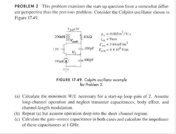 Solved PROBLEM 2 This problem examines the start-up question | Chegg.com