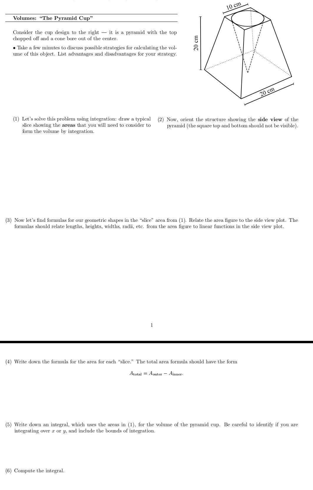 Solved 10 cm Volumes: “The Pyramid Cup
