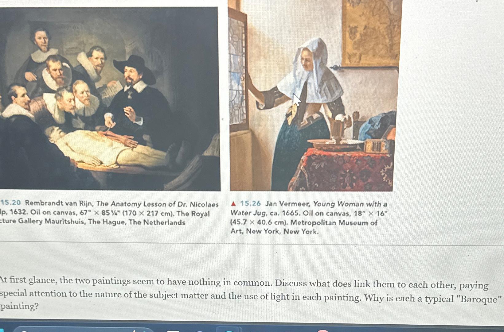 15.20 ﻿Rembrandt van Rijn, The Anatomy Lesson of Dr. | Chegg.com