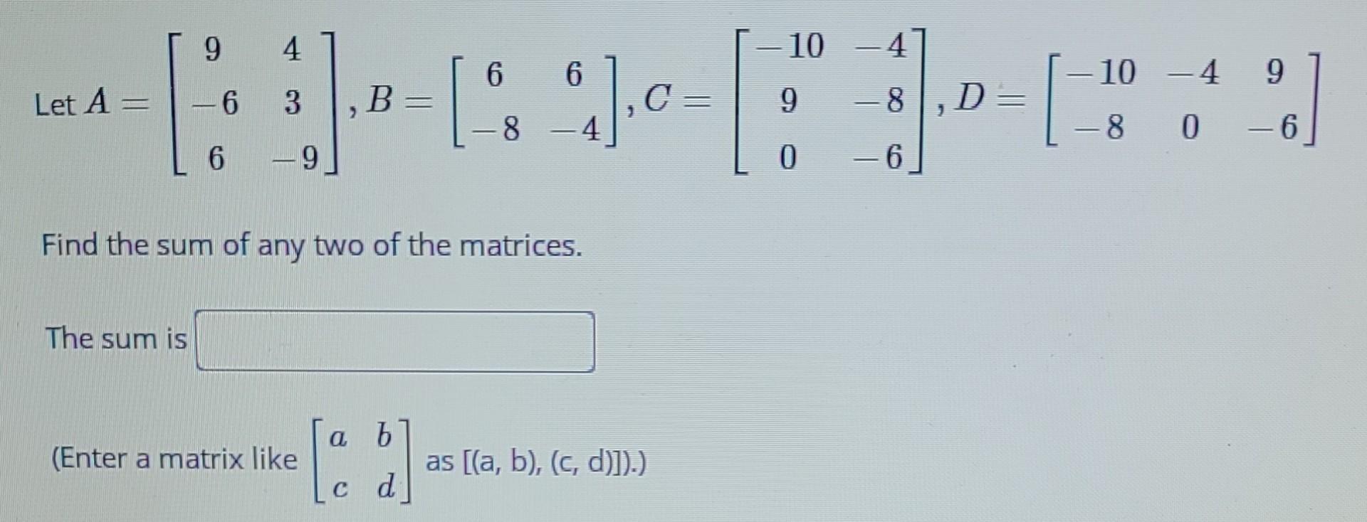 Solved 5 Solve for x and y in the matrix A lai 4 y if A -4 5 | Chegg.com