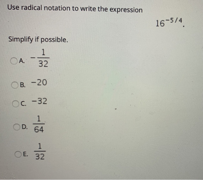 Solved Use radical notation to write the expression 16-574 | Chegg.com