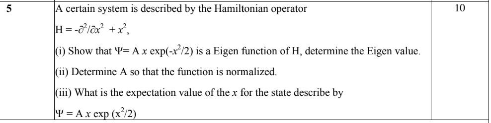 Solved 5 10 A certain system is described by the Hamiltonian | Chegg.com