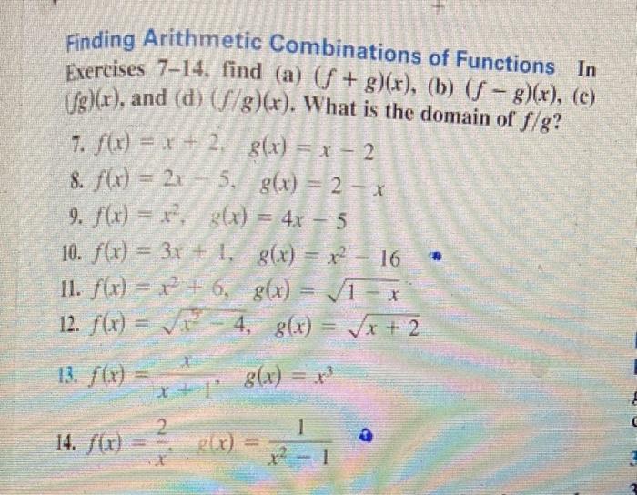 Solved Finding Arithmetic Combinations of Functions In