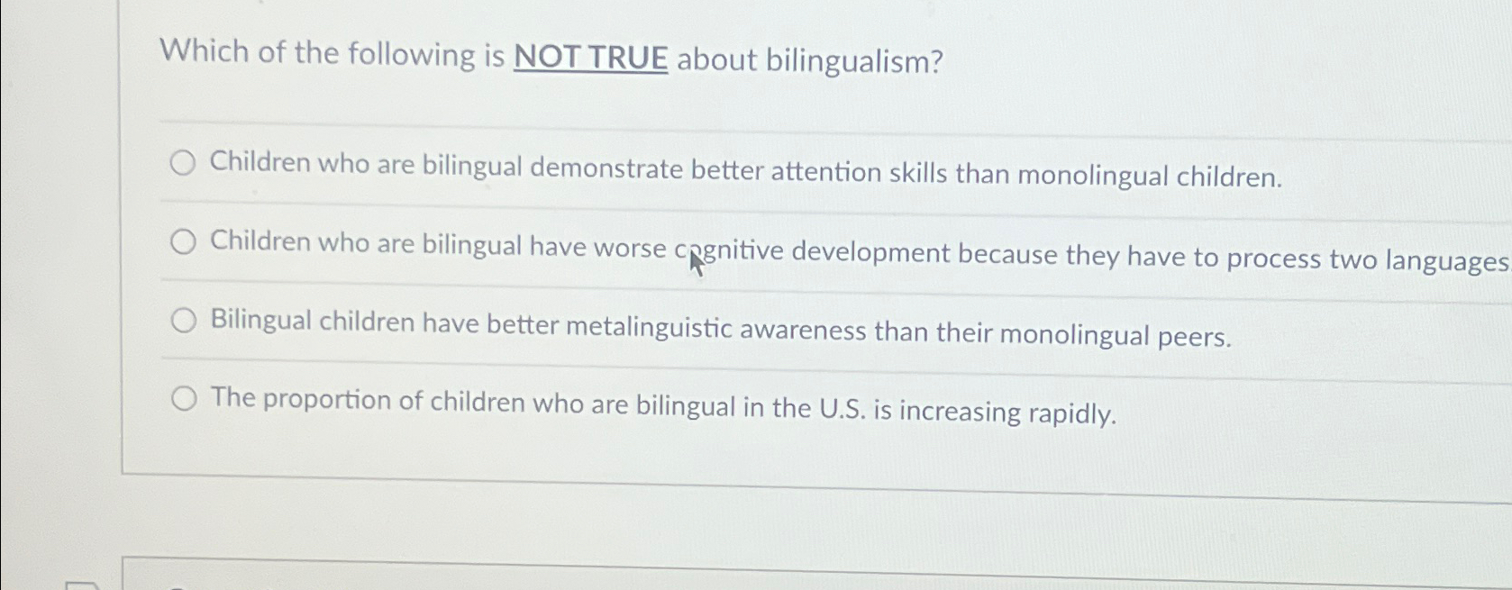 Solved Which of the following is NOT TRUE about