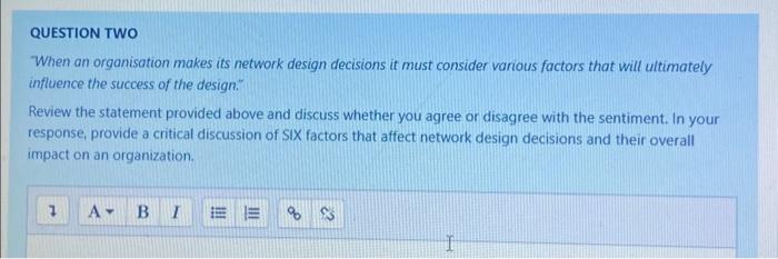 Solved QUESTION TWO When An Organisation Makes Its Network | Chegg.com