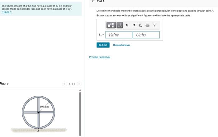 Solved The wheel consists of a thin ring having a mass of 10 | Chegg.com