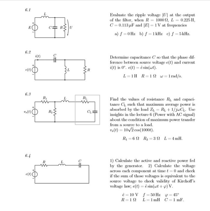 Ru Evaluate The Ripple Voltage U At The Output Of The Chegg Com