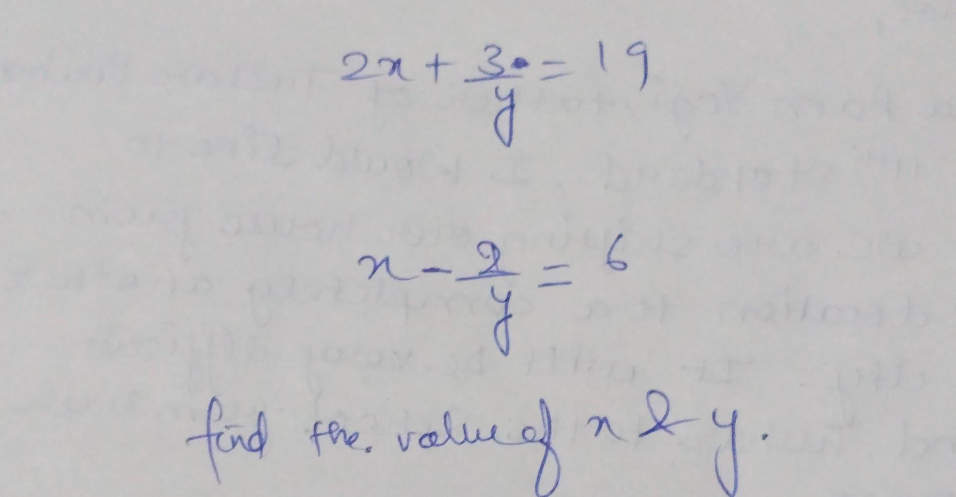 3x y 19 x 3y 1 find the value of 2x 2y