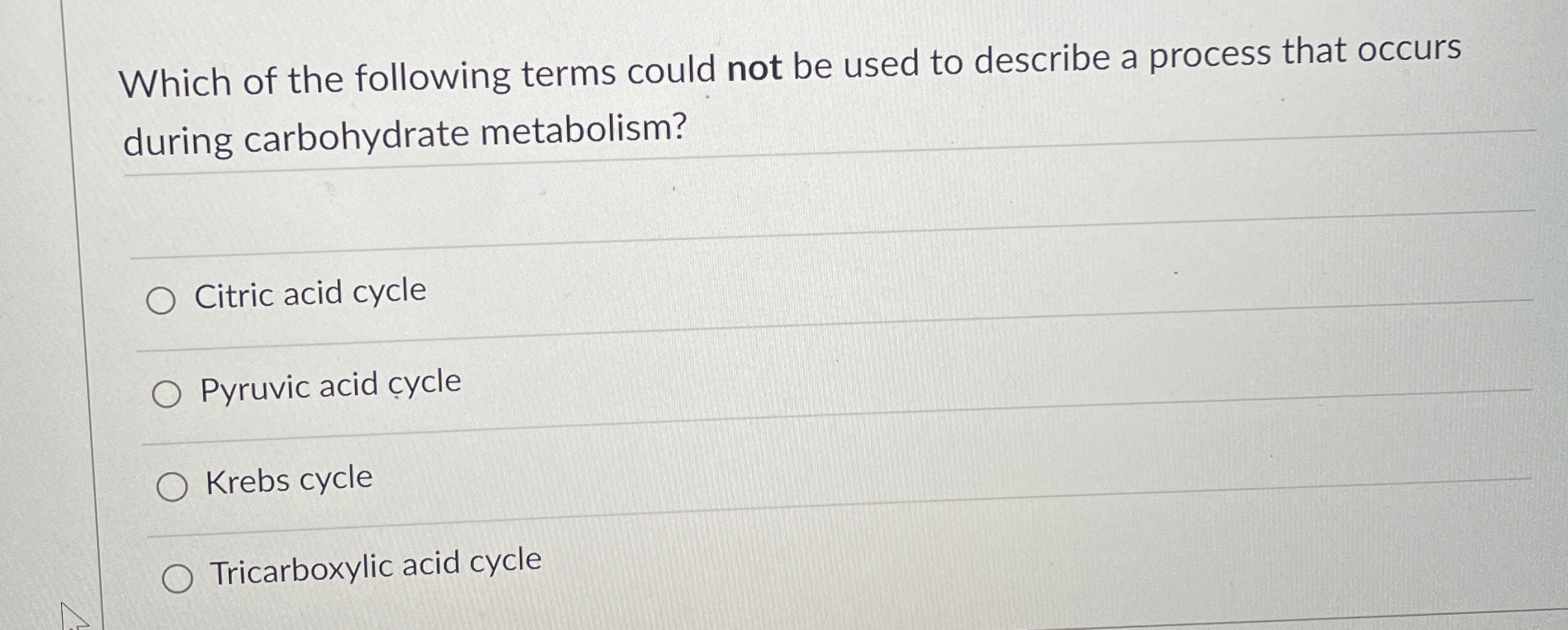 Solved Which of the following terms could not be used to | Chegg.com