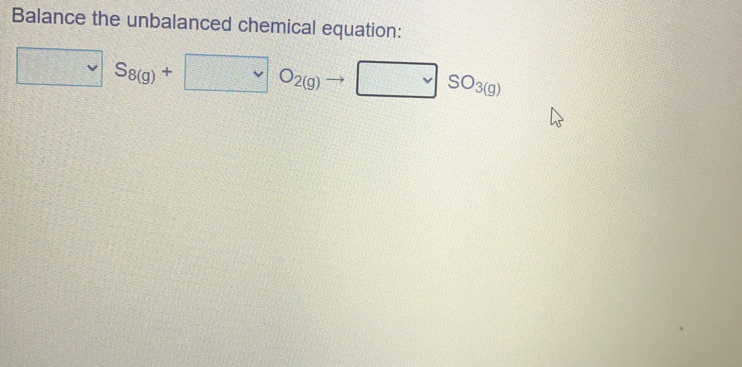 Solved In the following chemical equation, which of the