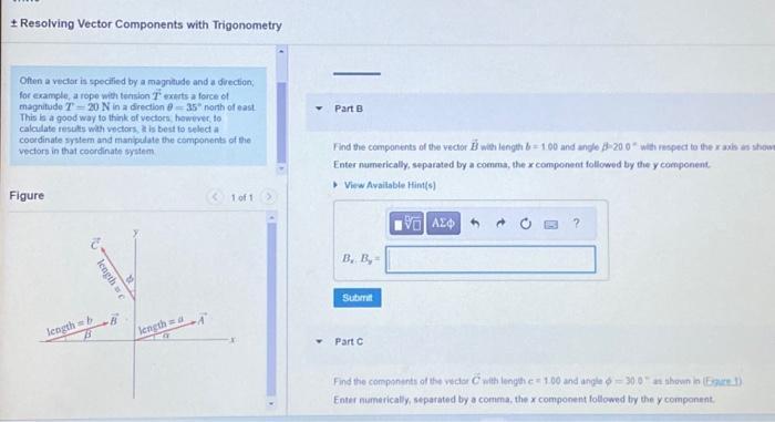 Solved + Resolving Vector Components with Trigonometry Often | Chegg.com