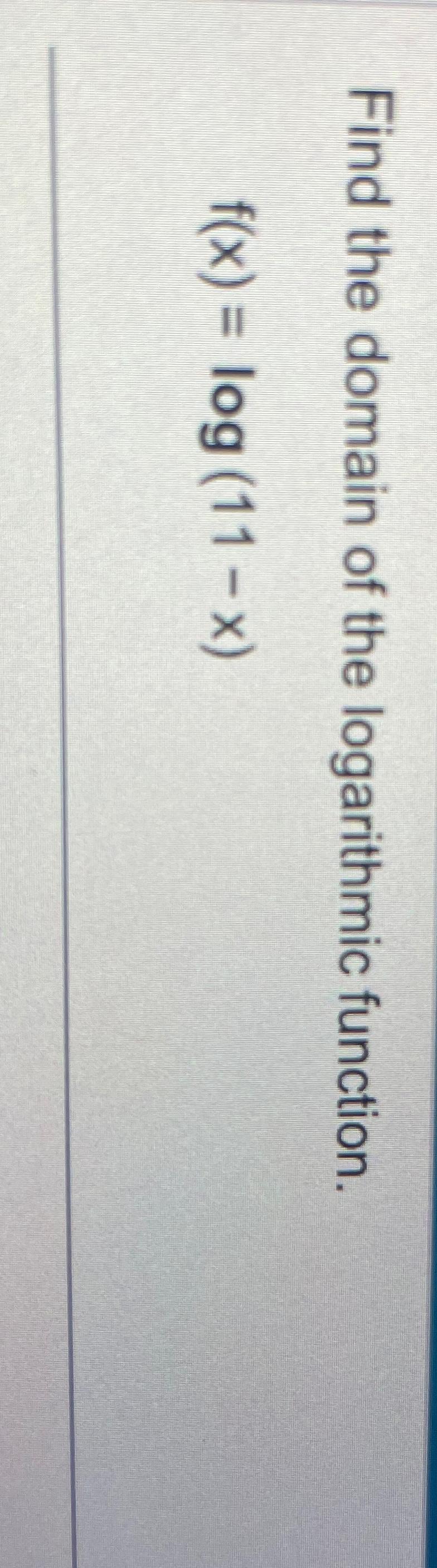 what is the domain of this logarithmic function y=log x 6
