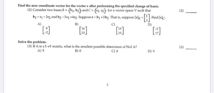 Solved Please help using linear algebra. This problem is due | Chegg.com