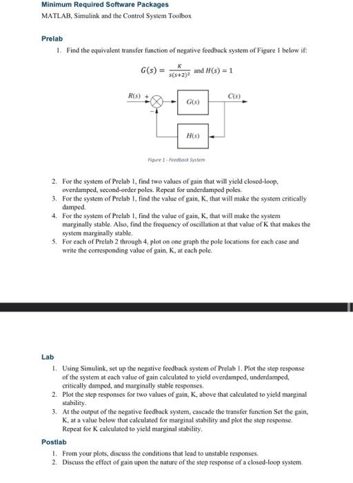 Minimum Required Software Packages MATLAB, Simulink