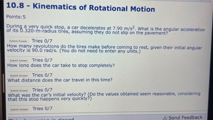 Solved During a very quick stop, a car decelerates at 7.90 | Chegg.com