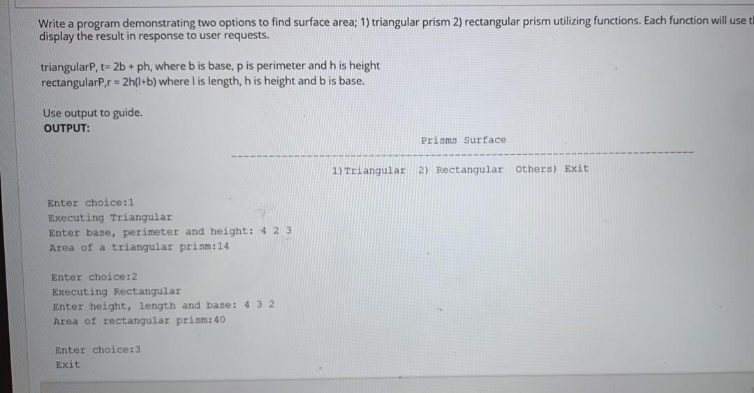 Solved Write a program demonstrating two options to find | Chegg.com