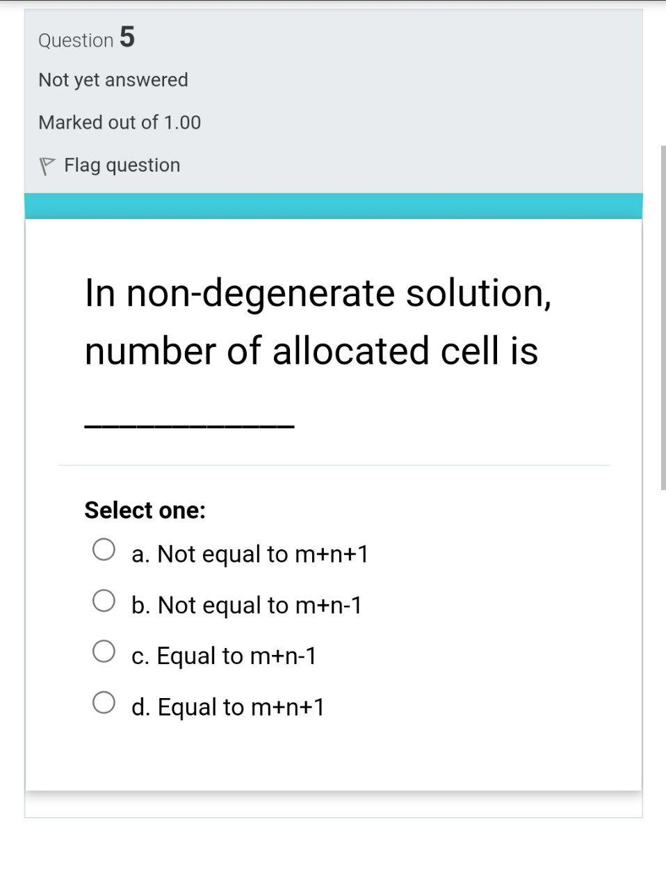 Solved Question 1 Not yet answered Marked out of 1.00 p Flag