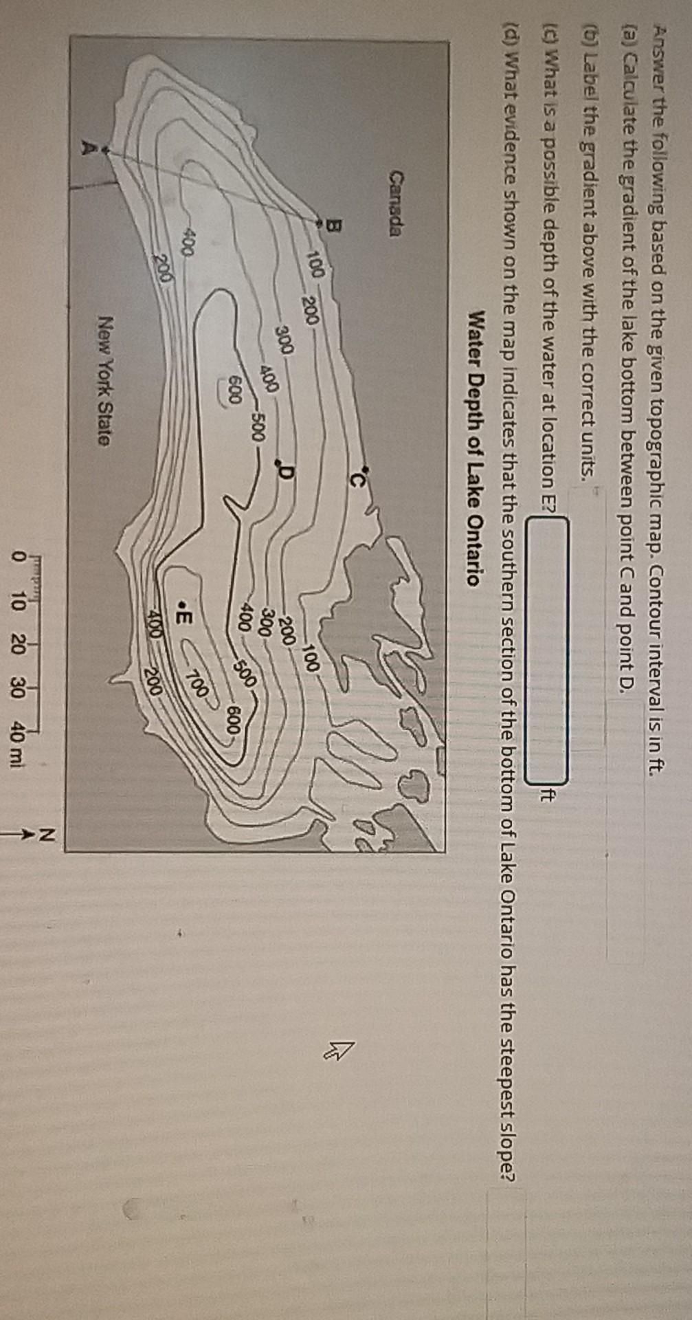 Solved Answer The Following Based On The Given Topographic | Chegg.com