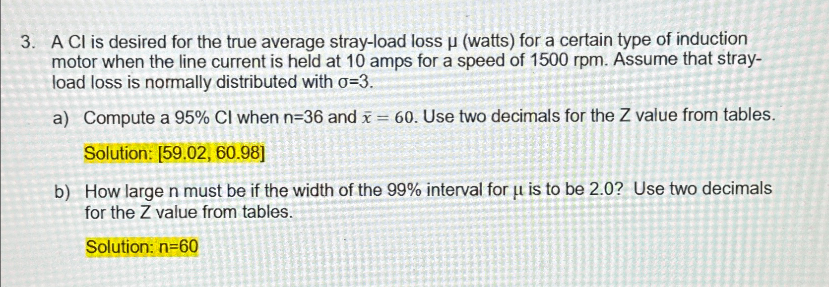 Solved ACl is desired for the true average stray-load loss | Chegg.com