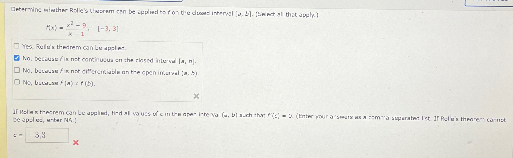 Solved Determine whether Rolle's theorem can be applied to f | Chegg.com