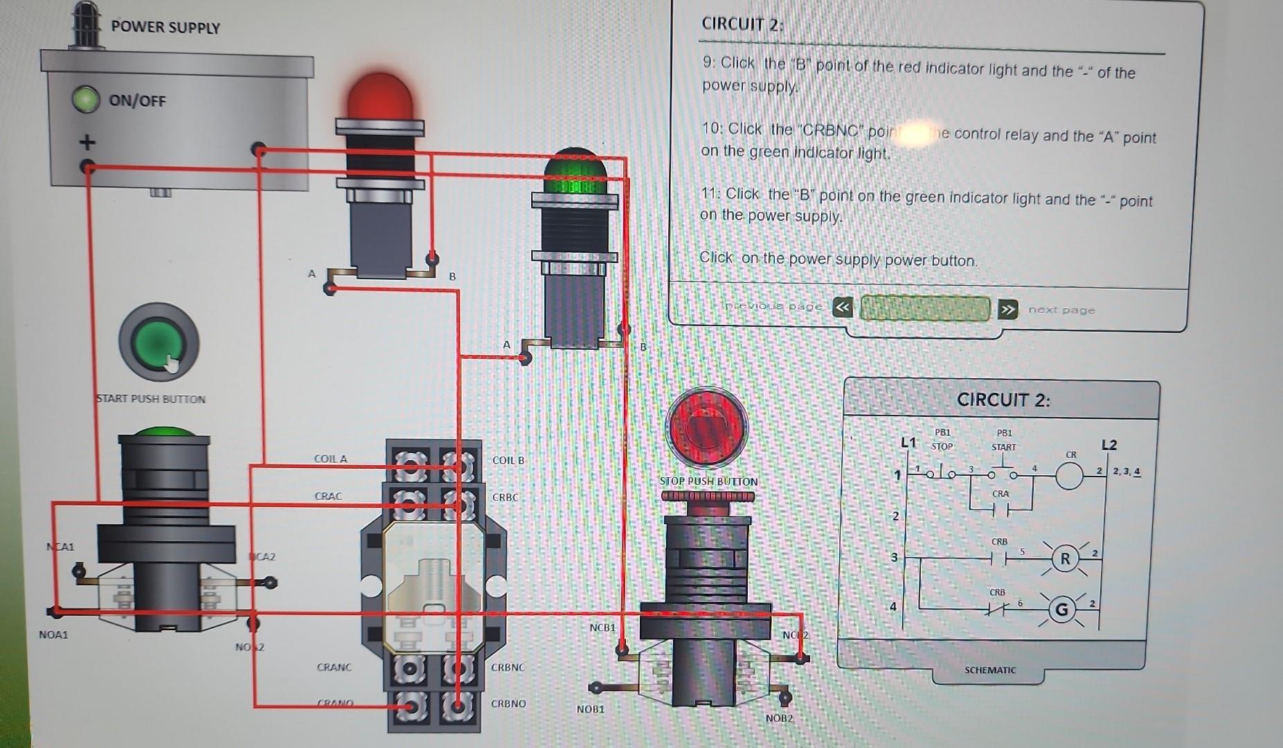 Solved In circuit 2, why does the red indicator light stay