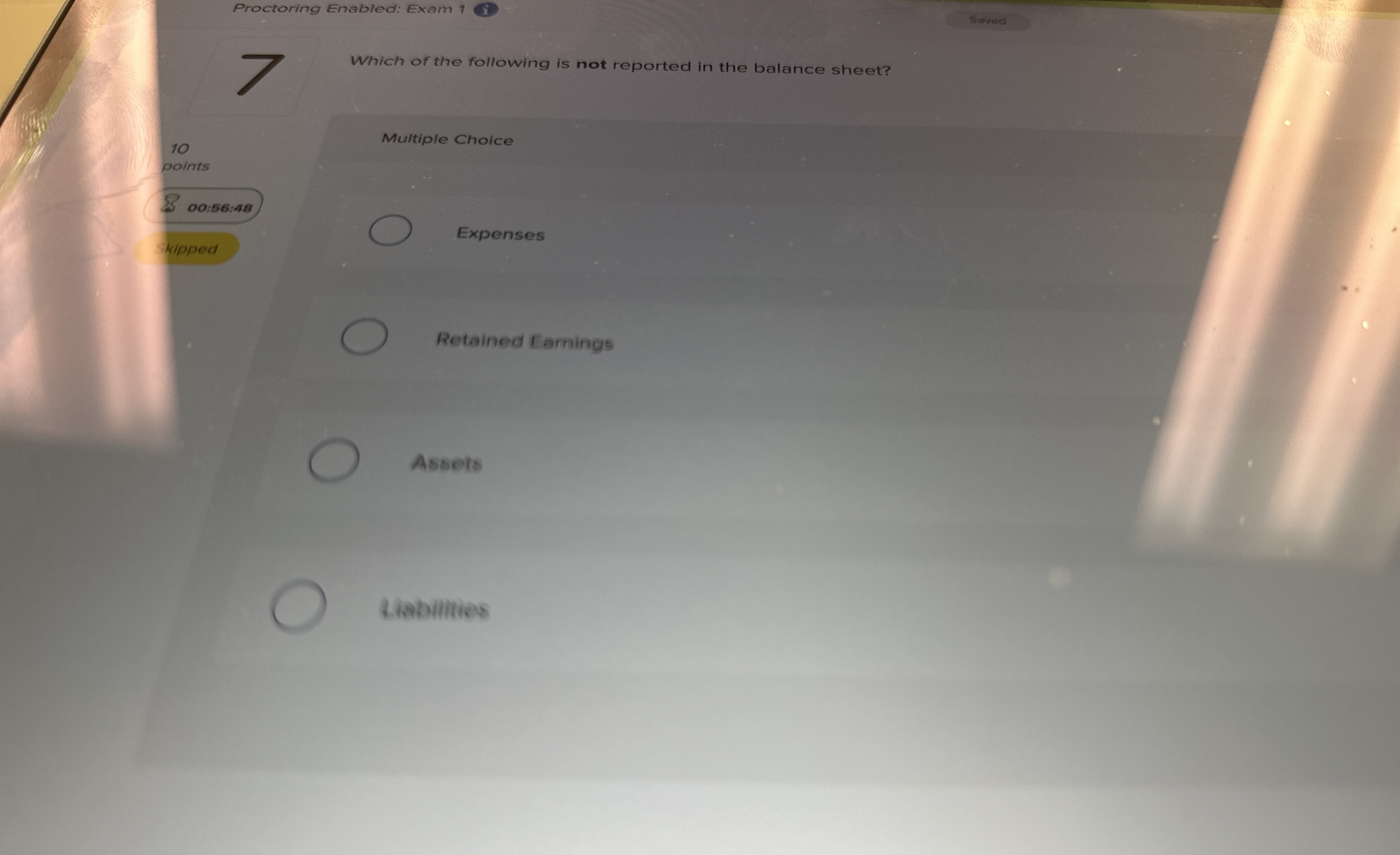 Solved Which of the following is not reported in the balance | Chegg.com