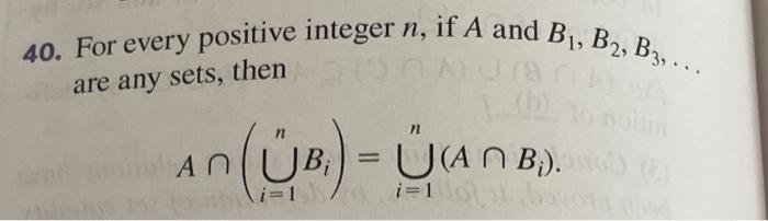 Solved 40. For Every Positive Integer N, If A And B1, B2, | Chegg.com