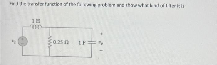 Solved Find The Transfer Function Of The Following Problem | Chegg.com