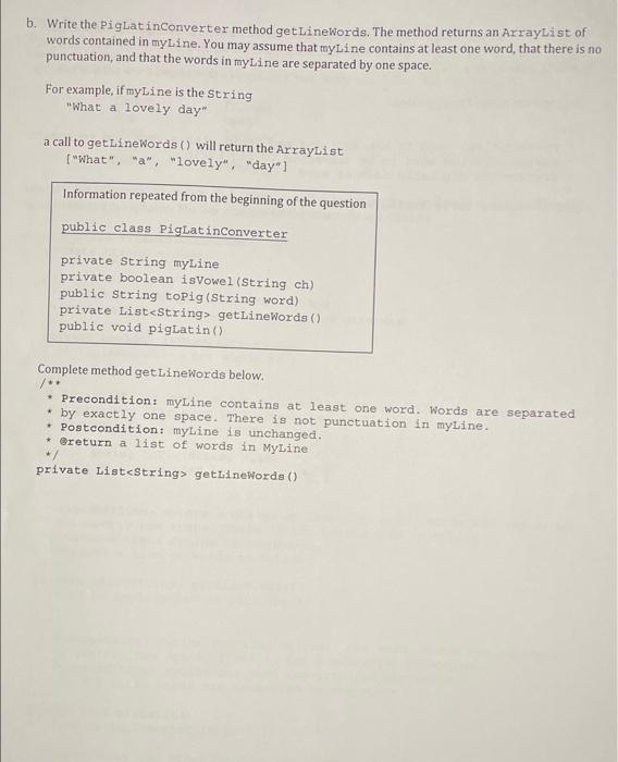 Solved Free Response Practice Pig Latin is a made-up | Chegg.com