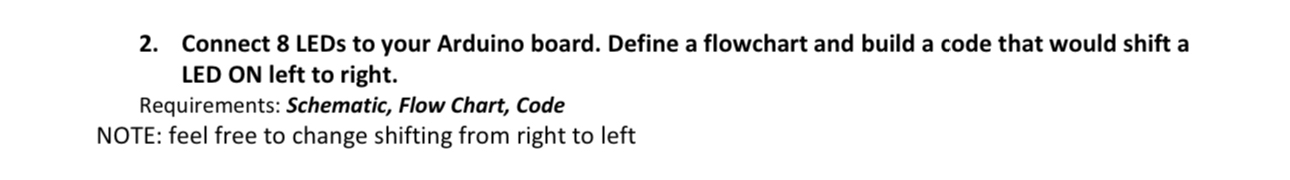 Solved Connect 8 ﻿LEDs to your Arduino board. Define a | Chegg.com