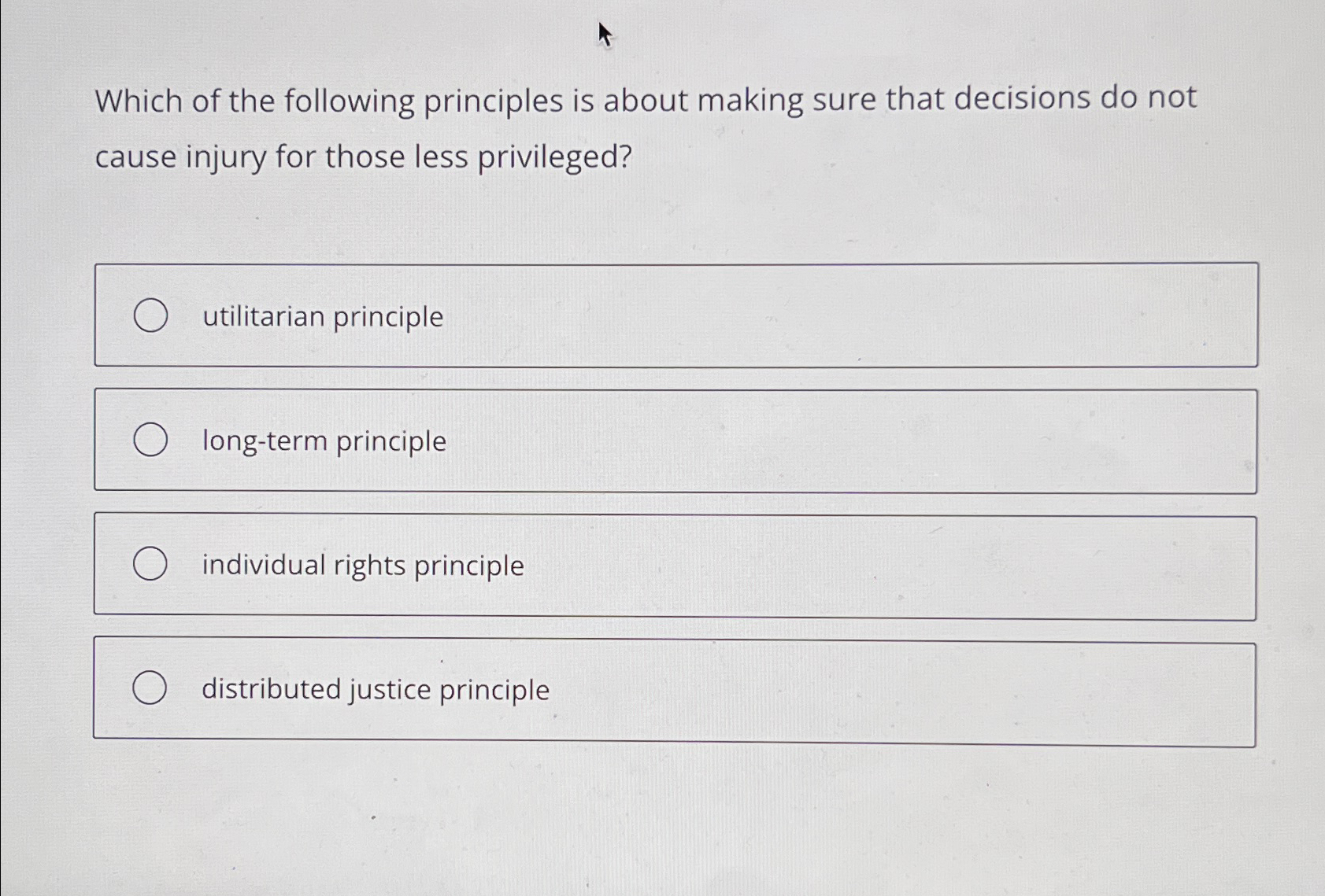 Solved Which of the following principles is about making | Chegg.com