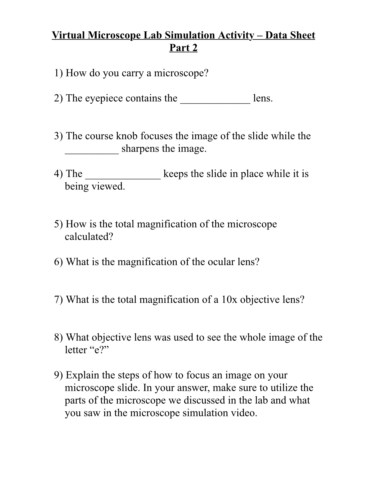 Solved Virtual Microscope Lab Simulation Activity_-Data | Chegg.com