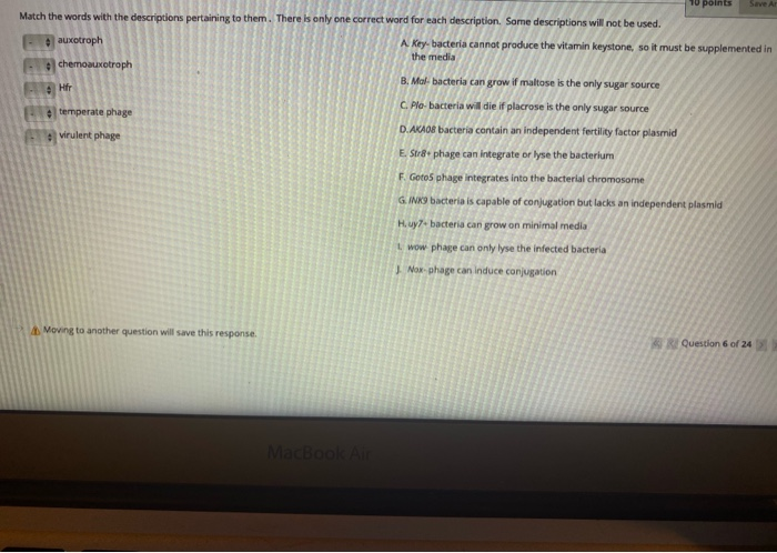 Solved 10 points Save Al Match the words with the | Chegg.com