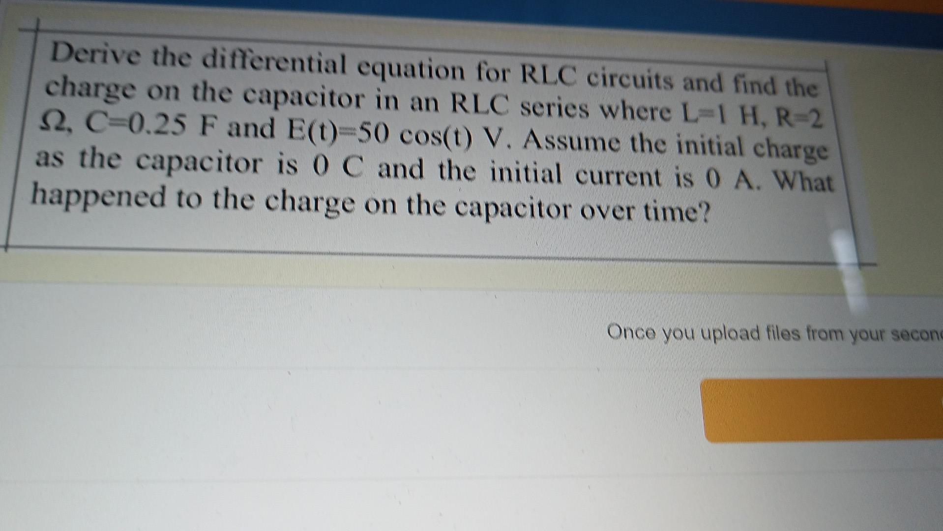 Solved Derive the differential equation for RLC circuits and | Chegg.com