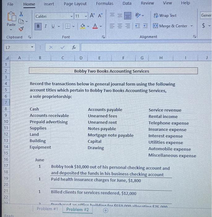 Solved Record the transactions below in general journal form | Chegg.com